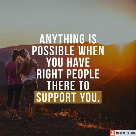 Support is blessing - " Anything is possible when you have right people there to support you ...