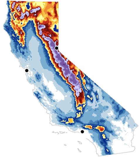 Maps compare California's snowfall this year with past winters