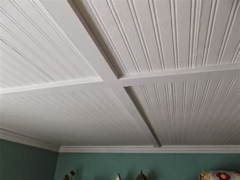 Beadboard Ceiling Panels | Covering popcorn ceiling, Home ceiling ...