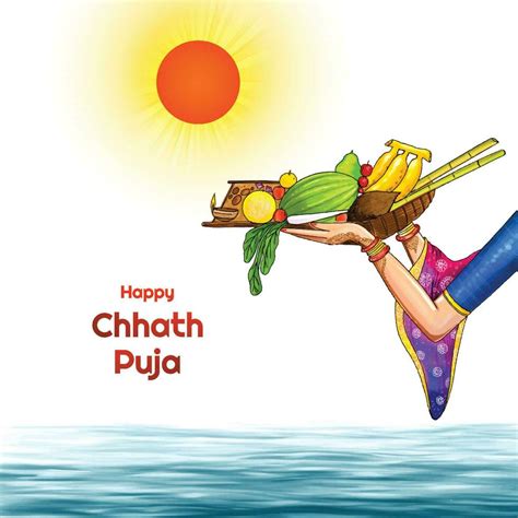 Traditional happy chhath puja festival of bihar holiday card background ...