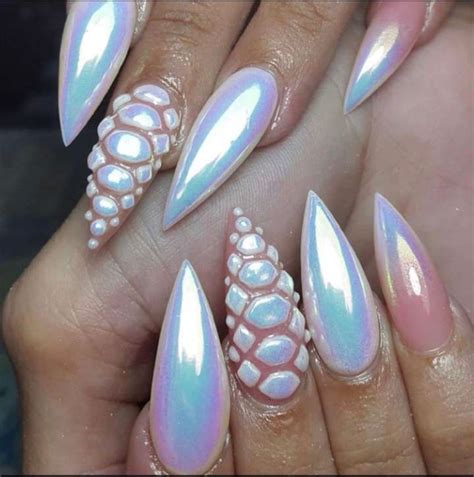 chrome powdered nails | Acrylic nail designs, Nail designs, Halloween nail art
