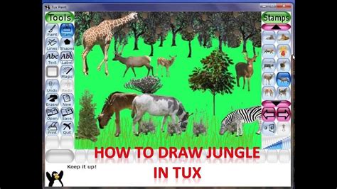 Draw Jungle using Tux Paint | Tux paint, Painting, Tux