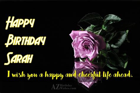 Happy Birthday Sarah - AZBirthdayWishes.com