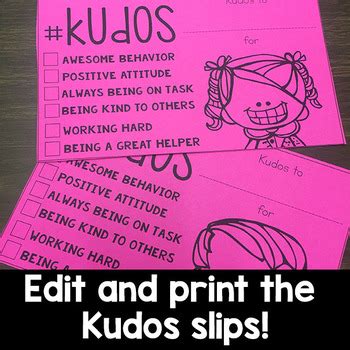 Kudos: Positive Notes for Students (Editable Version) by Jasmine McClain