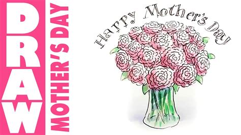 How To Draw Roses For Mothers Day Kids / How to Draw Mothers Day Flowers, Step by Step, Flowers ...