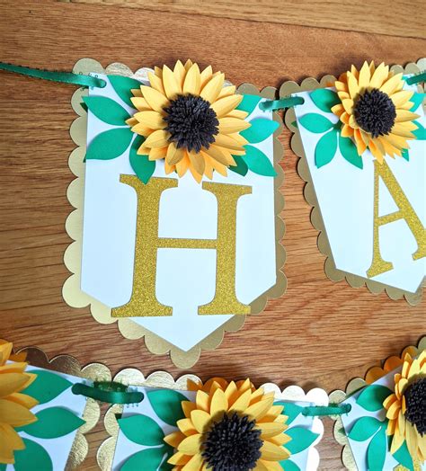 Personalized Sunflower Birthday Banner Birthday Decor Bridal - Etsy