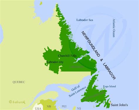 Map of Newfoundland & Labrador