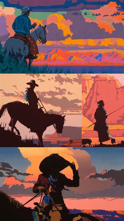 Old West Collage | West art, Western artwork, Cowboy art