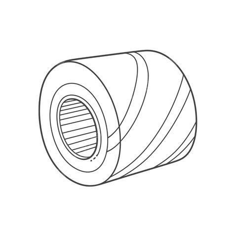 Piece Of Tapered Roller Bearing Is Shown Outline Sketch Drawing Vector, Bandage Drawing, Bandage ...