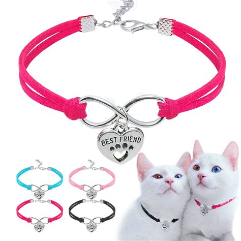 Cute Cat Collars Adjustable Pet Puppy Kitten Collar Heart Tag ...