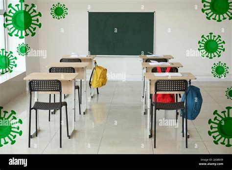 Interior of modern empty classroom. Coronavirus epidemic Stock Photo - Alamy