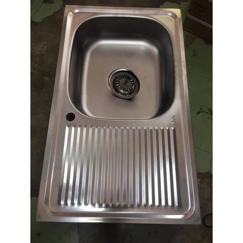 high quality stainless kitchen sink/lababo anti rust with drain plate&strainer 4” !! | Shopee ...