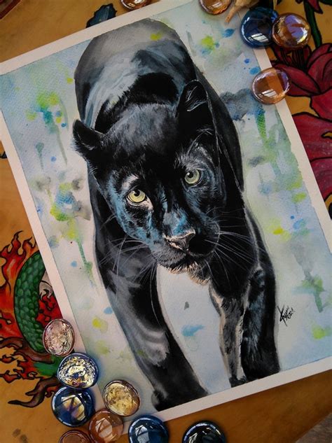 Black Panther Watercolor/aquarelle Painting as a Digital Print - Etsy