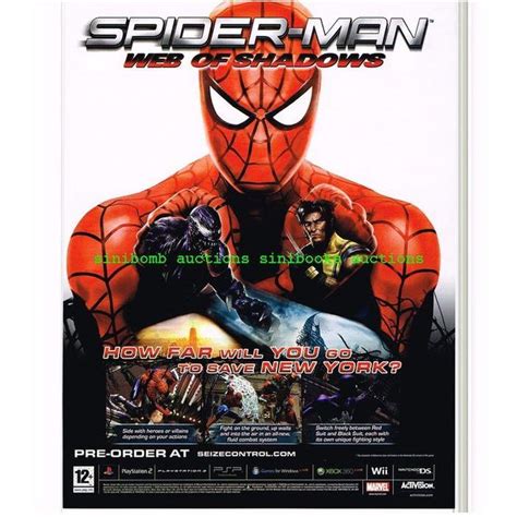 Spider-Man Web of Shadows PS2 PSP Xbox 360 PS3 Original Magazine Advert ...