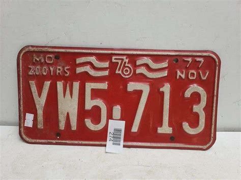 Missouri License Plate - Trice Auctions