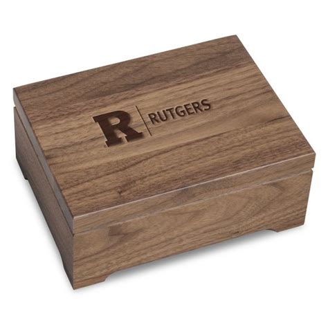 Rutgers University Solid Walnut Desk Box - Graduation Gift Selection