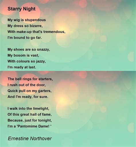 Starry Night - Starry Night Poem by Ernestine Northover