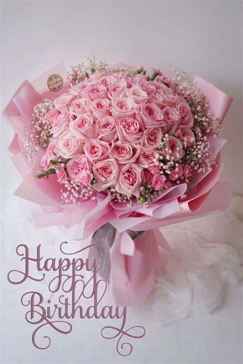 Happy Birthday Pink Roses Bouquet