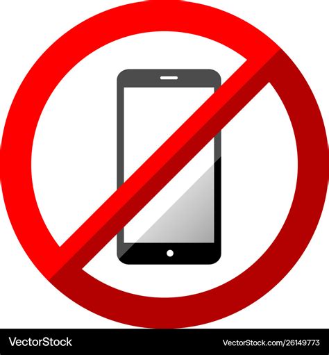 No mobile phone sign symbol on white background Vector Image