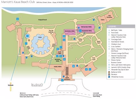 Map Layout Marriott's Kaua'i Beach Club