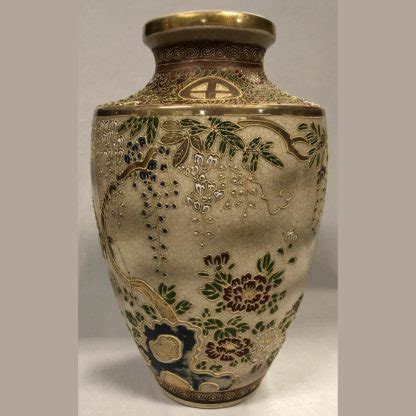 Vintage Japanese Satsuma Meiji Period Pottery Vase | AFC
