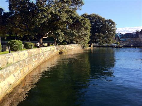 Balmain 'beach'. The seawall at Birchgrove Park.