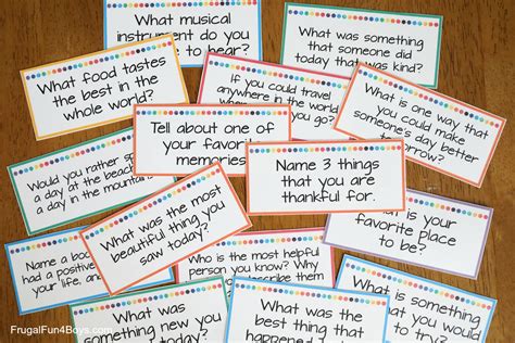 Conversation Starters for Kids that Encourage Positivity and Gratefulness - Frugal Fun For Boys ...