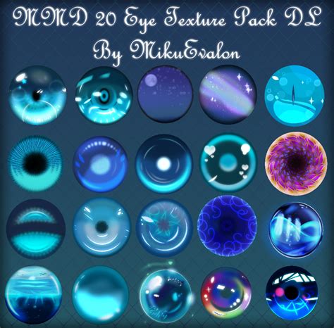 MMD 20 Eye Texture Pack Download by MikuEvalon on DeviantArt