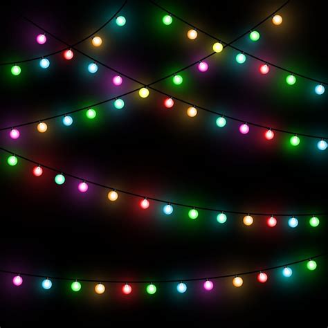 Premium Vector | Christmas lights. colorful bright xmas garland. colors ...