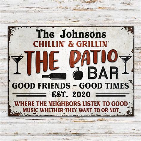 Personalized Grilling Patio Backyard Custom Classic Metal Signs ...