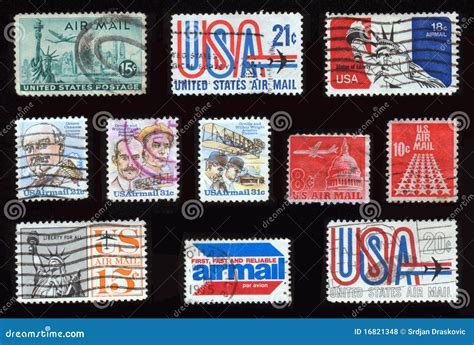 Airmail stamps editorial stock photo. Image of stationery - 16821348