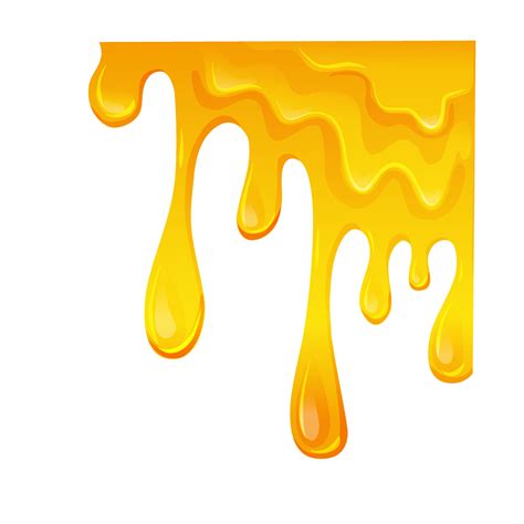 Flowing yellow viscous liquid. Lemon jelly or honey drops. Vector ...