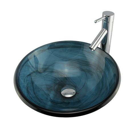 Elite Double Layered Tempered Glass Bowl Vessel Bathroom Sink & Reviews | Wayfair