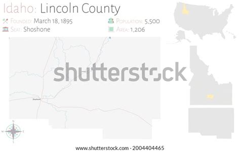 Large Detailed Map Lincoln County Idaho Stock Vector (Royalty Free) 2004404465 | Shutterstock