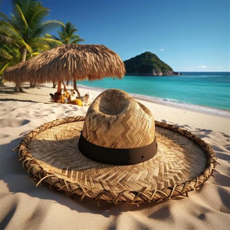 Premium AI Image | illustration of mexico sombrero on the beach ...