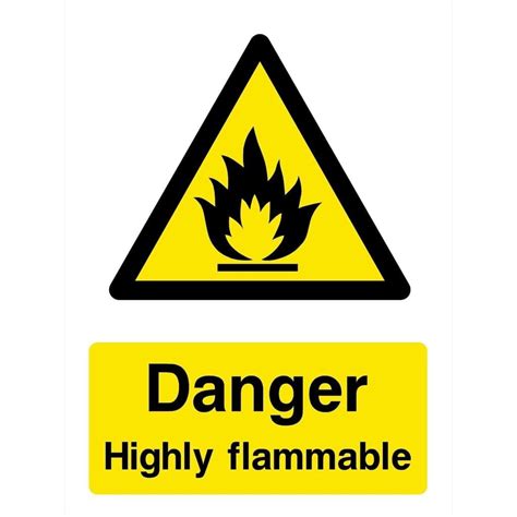 Danger Highly Flammable Warning Sign | Warning signs, Signs, Yellow sign