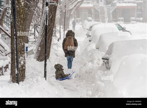 Montreal, Canada. 15 March 2017. Powerful snow storm Stella pounds Montreal and leaves up to ...