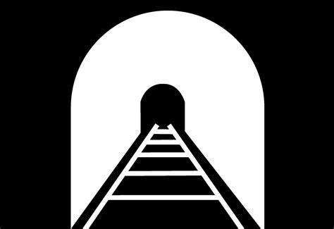 Railway tunnel in black and white color. 24908347 Vector Art at Vecteezy