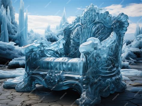 Premium AI Image | Decorated empty throne The Ice Throne