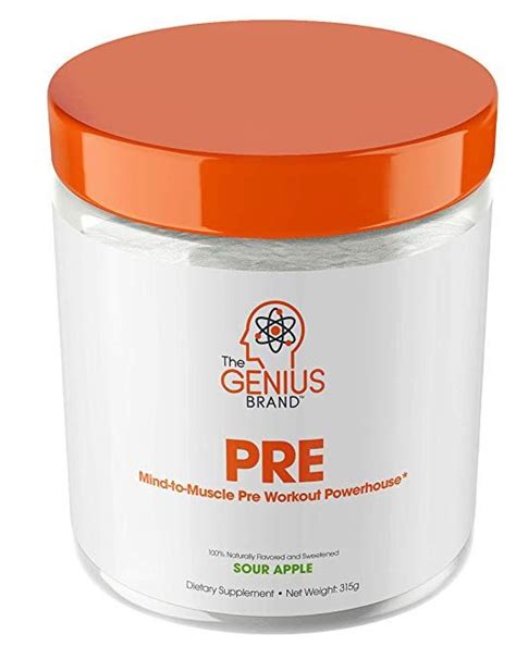 Genius Pre Workout Powder – All Natural Nootropic Preworkout & Caffeine Free Nitric Oxide ...