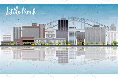 Little Rock Skyline | Pre-Designed Illustrator Graphics ~ Creative Market