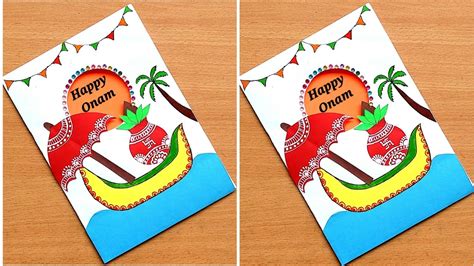 Onam Greeting card making/Onam Craft Ideas/Easy Card for Onam/Onam ...