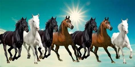 Running Horse Painting Vastu Direction In Hindi - Canvas Seven Horses ...