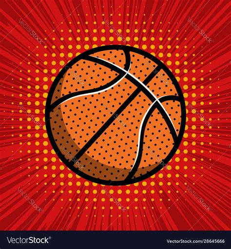 Basketball ball on comic style background design Vector Image