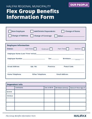 Fillable Online Flex - Benefits Information Form - Fillable Fax Email Print - pdfFiller