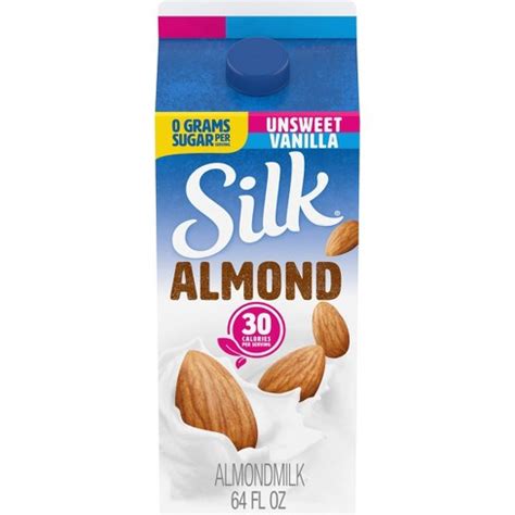 Silk Almond Unsweetened Vanilla Almond Milk - 0.5gal : Target