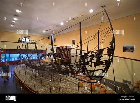 Interior of hall showing wreck reconstruction at Bodrum Castle and ...