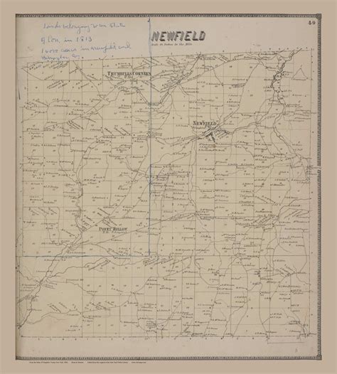 Newfield 49, New York 1866 - Old Town Map Reprint - Tompkins Co. Atlas - OLD MAPS