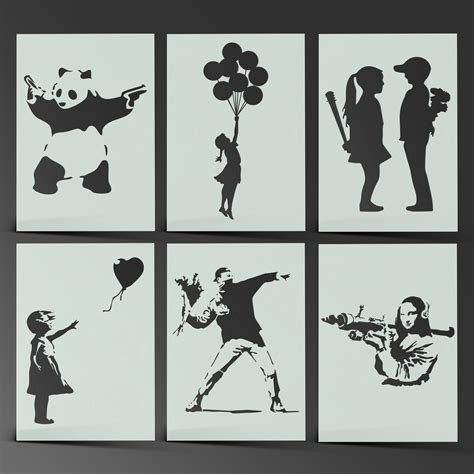 Werkzeuge Wandschablone plastik Schablone A1 Size Stencil Motiv: Banksy ...