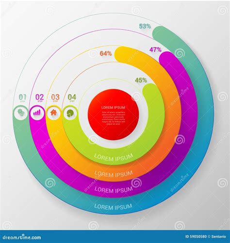 Vector Circular Chart Graph Infographic Template Background Stock ...